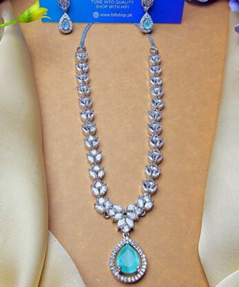 Tempting One-Carat Necklace in Sea-Green Color