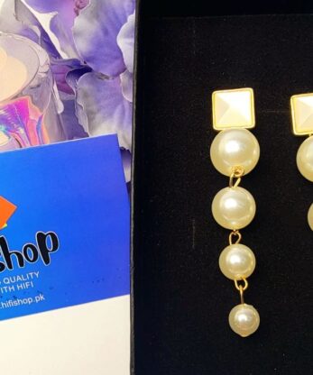 Upraise your style with our superb long pearl drop earrings, crafted with precision in Pakistan.