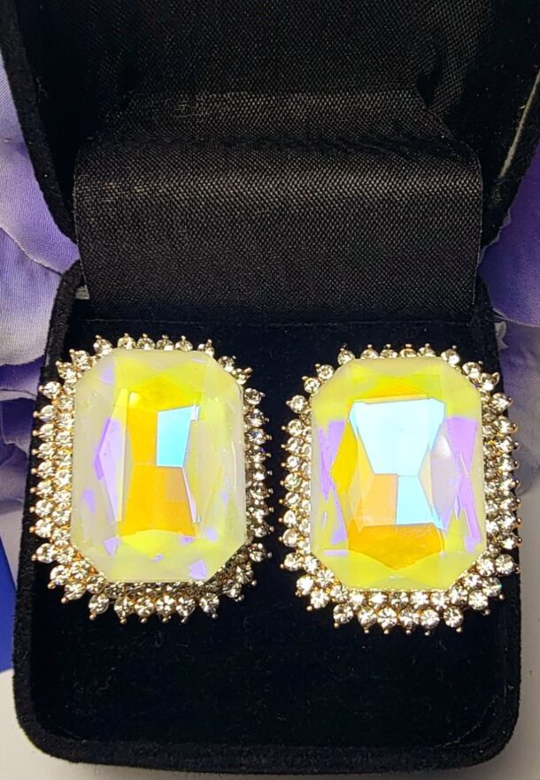 Aurora Borealis Earring Studs (Yellow)