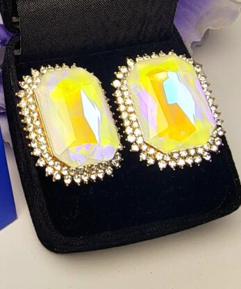 Aurora Borealis Earring Studs (Yellow)