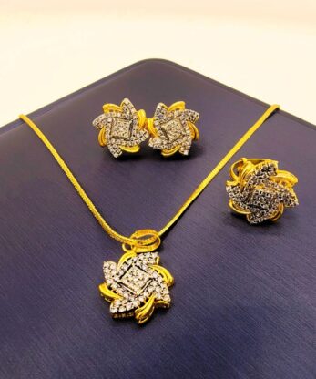 Dazzling Locket Combo Set in Pakistan with Chain & Adjustable Ring