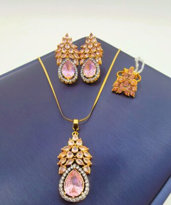 Glowing Locket Combo Set in Pakistan with Chain & Adjustable Ring