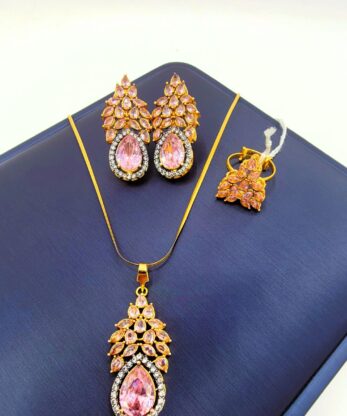 Glowing Locket Combo Set in Pakistan with Chain & Adjustable Ring