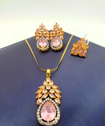 Glowing Locket Combo Set in Pakistan with Chain & Adjustable Ring