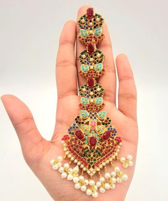 Nauratan Earrings With Tikka in Pakistan