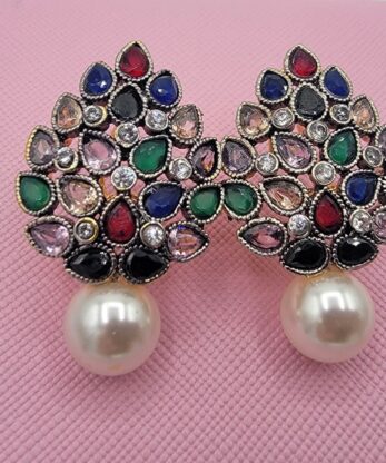 Dazzling Multi Color Pearl Drop Earrings