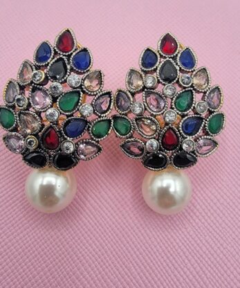 Dazzling Multi Color Pearl Drop Earrings