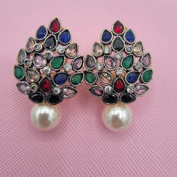 Dazzling Multi Color Pearl Drop Earrings