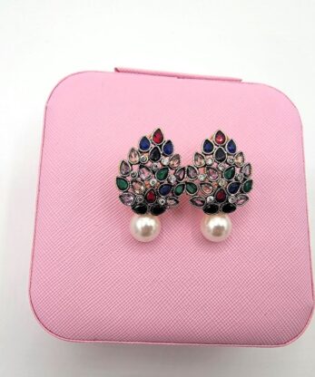 Dazzling Multi Color Pearl Drop Earrings