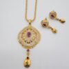 Elegant Gold Plated Jewelry Set with Ruby Stones – Perfect for Pakistani Brides & Parties