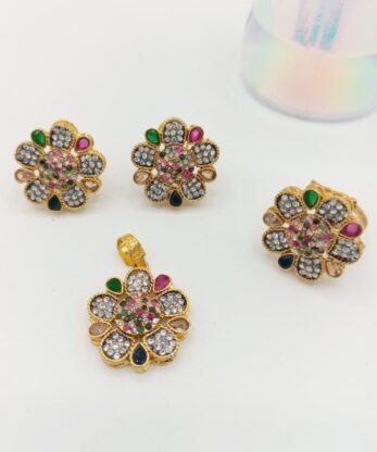 Locket Combo Set in Pakistan with Chain And Adjustable Ring