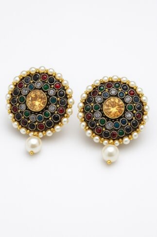 Dazzling Pearl Drop Multicolor Earrings