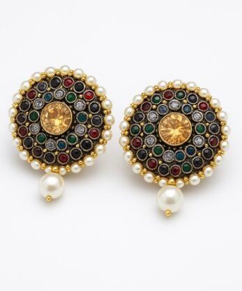 Dazzling Pearl Drop Multicolor Earrings