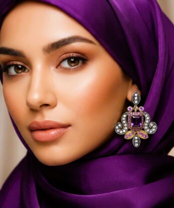 Elegant One-Carat Purple Earrings – The Perfect Touch of Luxury