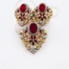 Red Stone Maala Set with Matching Earrings