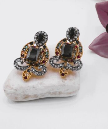 Shine Bold with One-Carat Multi Black Earrings