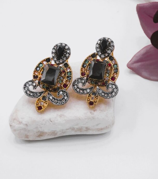 Shine Bold with One-Carat Multi Black Earrings