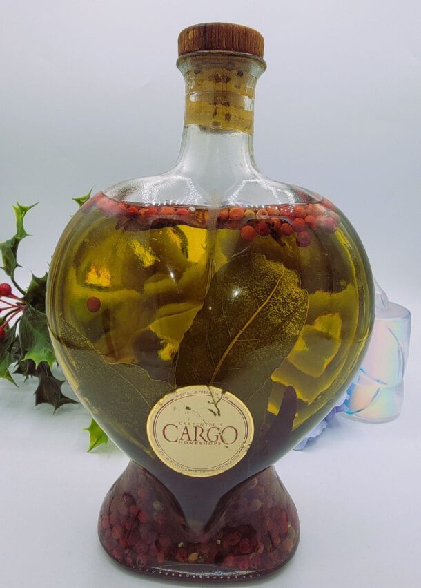 Vintage Heart-Shaped Pier Herb Jar Liquid Filled Display Bottle