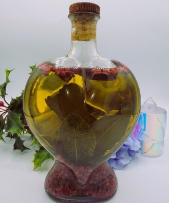 Vintage Heart-Shaped Pier Herb Jar Liquid Filled Display Bottle