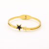 Starry Night Gold Bracelet with Black Enamel Charm