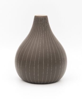 Ceramic Vase with Fine White Lines
