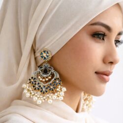 Blue Pearl Drop Jumka Earrings in Pakistan